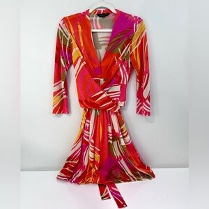 Anthropologie Ranna Gill Colorful Wrap Dress Size Small
